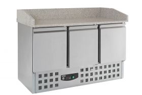 Voorbereidingstafel / Pizzatafel Pizzawerkbank 3 Deuren - 140x70x102 cm Compact Line Combisteel 7950.0060