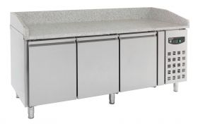 Voorbereidingstafel / Pizzatafel Pizzawerkbank 3 Deurs - 202,5x80x100 cm Standard Line Combisteel 7950.0044
