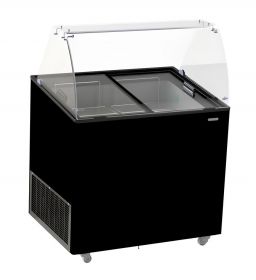 Vrieskist Schepijsvitrine Corsica Zwart 6X5 Ltr - 90,9x68,4x122,9 cm Combisteel 7472.0124