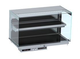 Warmhoudvitrine Drop-In Wandmodel Warmvitrine Keramisch Recht - Zwart 4/1 144x72x92,4 cm Combisteel 7495.0365