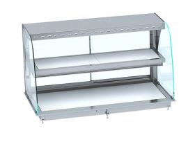 Warmhoudvitrine Drop-In Warmvitrine Keramisch Gebogen - Wit 3/1 111,5x72x92,4 cm Combisteel 7495.0405