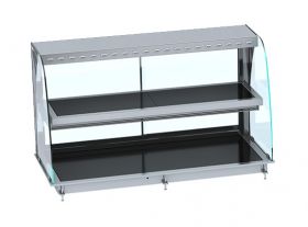 Warmhoudvitrine Drop-In Warmvitrine Keramisch Gebogen - Zwart 3/1 111,5x72x92,4 cm Combisteel 7495.0390