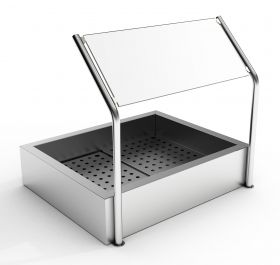 Werkbank Glasopstand 3/1GN Self Service t.b.v. 7013.2710 **geen palletvracht mogelijk** - 100,9x62,5x70 cm Combisteel 7013.2810
