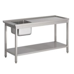 Aanvoertafel / Afvoertafel Bodemschap Rechts t.b.v. 7280.0050-0055-0060-0065 - 150x75x90 cm Combisteel 7003.0415