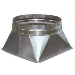 Afzuiging Verloopstuk Vierkant-Rond Ø 350 - 40x40x28 cm Combisteel 7222.0535