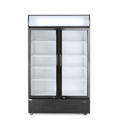 Backbar koelkast met lichtbak, dubbele deur Gehard glas/PVS/Staal Arktic HEN 233795