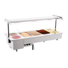 Bain Marie Drop-In Bain-Marie Met Bowls 4/1 - 180x70x105 cm Combisteel 7178.2080