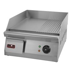 Bakplaat glad-geribbeld staal CaterChef EMG 688515