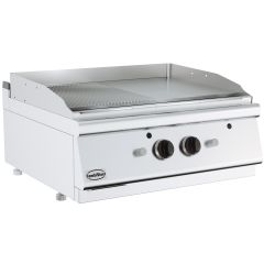Bakplaat / Grillplaat Base 700 El. Chroom/Geribd Tafelmodel Verchr.glad/geribd - 80x70x30 cm Combisteel 7178.0272