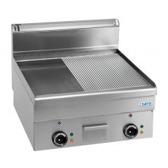 Bakplaat / Grillplaat Elektrische 1/2 Glad Geribbeld 600X600 Model Eft66Lr Saro 504-1120