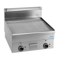 Bakplaat / Grillplaat Elektrische Geribbeld Tafelmodel 600X600 Model Eft66R Saro 504-1115