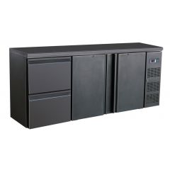 Barkoelkast Barkoeler Zwart 2 Deurs Laden - 200,2x51,3x86 cm Standard Line Combisteel 7450.0321