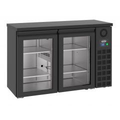 Barkoelkast Barkoeler Zwart 2 Glasdeuren - 138x55x95 cm Pro Line Combisteel 7489.5285