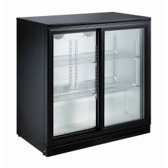 Barkoelkast Barkoeler Zwart 2 Schuifdeuren - 90x50x90 cm Combisteel 7455.1315