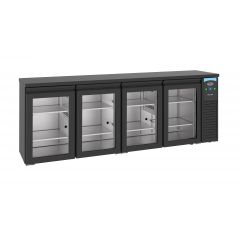 Barkoelkast Barkoeler Zwart 4 Glasdeuren - 249x55x95 cm Pro Line Combisteel 7489.5295