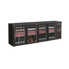 Barkoelkast Barkoeler Zwart 4 Glasdeuren - 254,2x53,5x86 cm Standard Line Combisteel 7450.0345