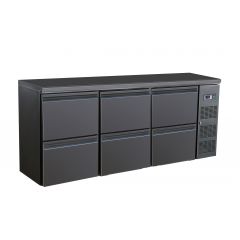 Barkoelkast Barkoeler Zwart 6 Laden - 200,2x51,3x86 cm Standard Line Combisteel 7450.0323