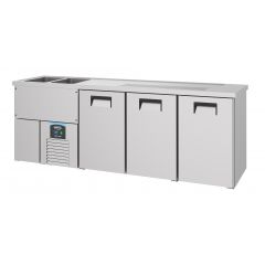 Barkoelkast Bierkoeler 3 Deuren 2L - 250x70x95 cm Combisteel 7489.5345
