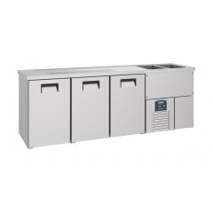 Barkoelkast Bierkoeler 3 Deuren 2R - 250x70x95 cm Combisteel 7489.5340