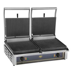 Contactgrill geribbeld-geribbeld elektr. gietijzer Roller Grill EMG 304063
