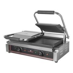 Contactgrill glad-geribbeld elektr. gietijzer CaterChef EMG 688420
