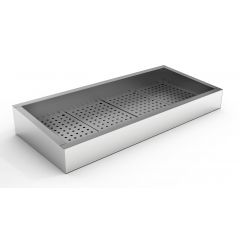 Crushed Ice Bak 4/1 GN Schuin RVS Aisi 304 Afvoer Aan De Bedieningszijde - 136,2x59x16 cm Combisteel 7013.2795