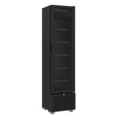 Drankenkoelkast 1 Glasdeur Zwart 221L - 45x49,7x188,1 cm Combisteel 7464.0205