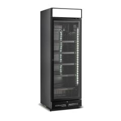 Drankenkoelkast 1 Glasdeur Zwart Met Lichtbak Sve-450 Blc - 65x59,5x195 cm Combisteel 7086.0010