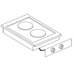Elektrische Kookunit 2 Platen - 40x60x26 cm Combisteel 7266.0025