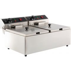 Elektrische Tafelfriteuse 2X6 L - 59x44x29 cm Combisteel 7455.1008