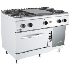 Gasfornuis Base 700 Kookplaatfornuis 4 Branders Gas Oven - 120x70x90 cm Combisteel 7178.0590