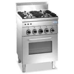 Gasfornuis Gas Kookplaat Met Elektrische Oven, 4 Branders, 600 Line Model G4Sfe6 Saro 504-1005
