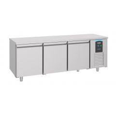 Gekoelde werkbank Bakkerskoelwerkbank 3 Deurs - 210x80x85 cm Pro Line Combisteel 7489.5255