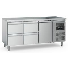 Gekoelde werkbank Koelwerkbank 1 Drs 4 Laden Met Verstelbare Poten - 179,5x70x85 cm Combisteel 7950.5175
