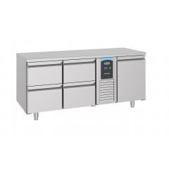 Gekoelde werkbank Koelwerkbank 1Drs 4 Laden Monoblock Energy Line - 178,5x70x85 cm Pro Combisteel 7489.5365