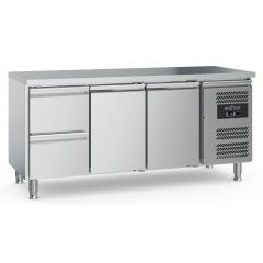 Gekoelde werkbank Koelwerkbank 2 Deuren Laden Met Verstelbare Poten - 179,5x70x85 cm Combisteel 7950.5160