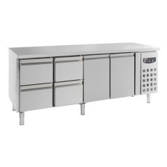 Gekoelde werkbank Koelwerkbank 2Deurs 4 Laden - 223x70x85 cm Standard Line Combisteel 7950.0220
