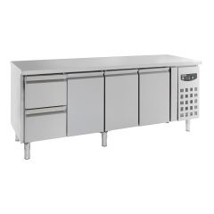 Gekoelde werkbank Koelwerkbank 3Deurs 2 Laden - 223x70x85 cm Standard Line Combisteel 7950.0210