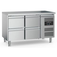 Gekoelde werkbank Koelwerkbank 4 Laden Met Verstelbare Poten - 136x70x85 cm Combisteel 7950.5170