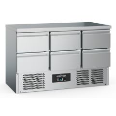 Gekoelde werkbank Koelwerkbank 6 Laden - 136,5x70x87,6 cm Combisteel 7950.5085