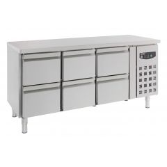 Gekoelde werkbank Koelwerkbank 6 Laden - 179,5x70x85 cm Standard Line Combisteel 7950.0230