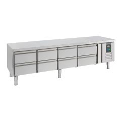 Gekoelde werkbank Koelwerkbank 8 Laden - 200x70x65 cm Combisteel 7950.0455