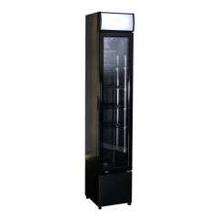 Glasdeur Koelkast Smal Zwart - 36x42,2x188 cm Combisteel 7455.1384