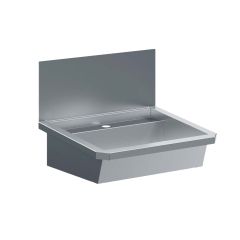 Handenwasbak / Handendroger RVS Wasbak 1 Kraan Inclusief Afvoerplug En Spatscherm, excl. - 60x46,8x43,8 cm Combisteel 7013.4600