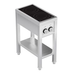 Inductiekookplaat Inductie Fornuis 2 Zones Met Open Onderstel - 35,5x65,5x87,5 cm Combisteel 7505.0030