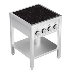 Inductiekookplaat Inductie Fornuis 4 Zones Met Open Onderstel - 65,5x65,5x87,5 cm Combisteel 7505.0035