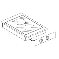 Keramische Kookunit 2 Zones - 40x60x26 cm Combisteel 7266.0035