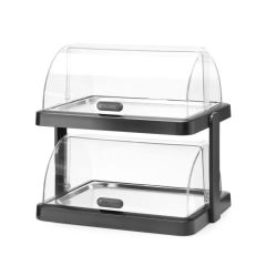 Koeldisplay met rolltop “Duo” UNIQ ABS/RVS/PET Dubbel Hendi HEN 871812