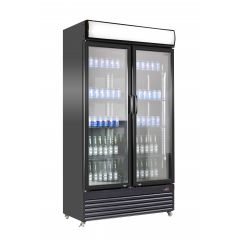 Koelkast 2 Glasdeuren Bez-780 Gd Zwart - 112x59,5x210 cm Combisteel 7455.1394