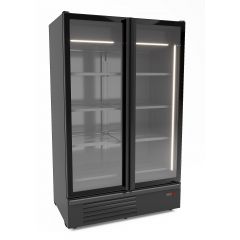 Koelkast 2 Glasdeuren Zwart 1200L - 127x79x214 cm Combisteel 7072.1110